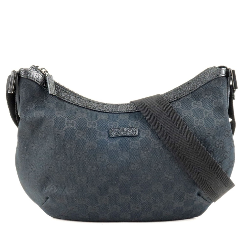 Gucci GG canvas leather hobo shoulder bag